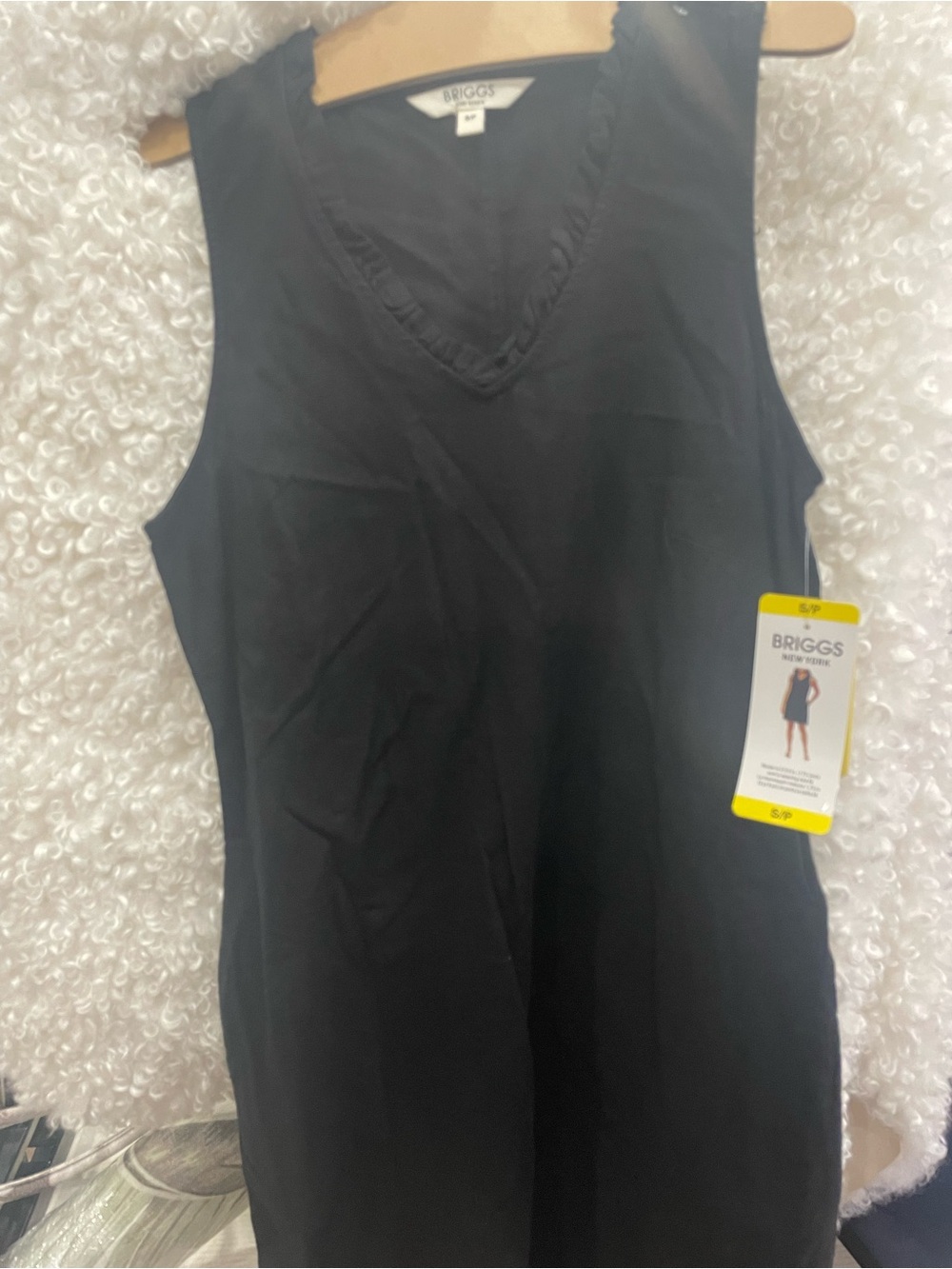 Briggs New York Black Ruffle V-Neck Sleeveless Sundress